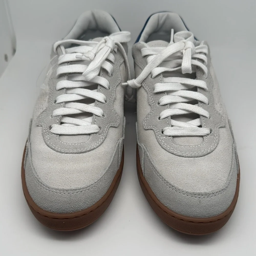 P448 Mens White At Heel and Tongue Vert Toe Wedge Leather Sneakers Shoes Size 39